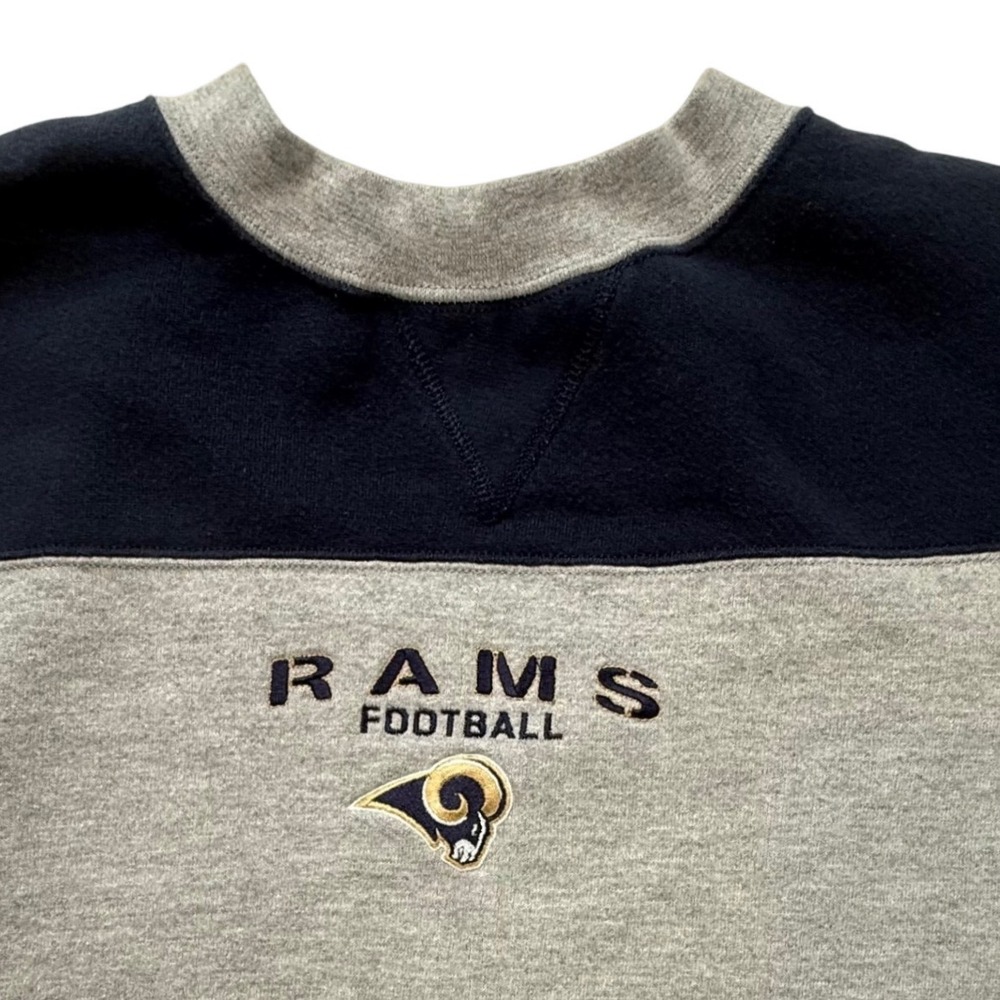Vintage CSA St.Louis Rams Football Sweatshirt Mens XL Gray Navy Blue Embroidered - Picture 3 of 10